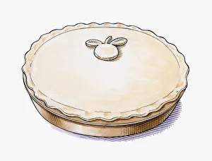 Illustration of pastry apple on a pie to identify when cooked Illustration of pastry apple on a pie to identify when cooked