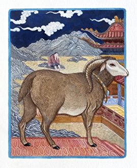 Illustration of Prosperous Lamb representing Chinese Year Of The Ram Illustration of Prosperous Lamb representing Chinese Year Of The Ram