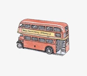 Illustration of red Route Master London bus Illustration of red Route Master London bus