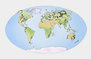 Illustration showing distribution of coal producing countries shown on world map Illustration showing distribution of coal producing countries shown on world map