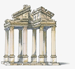 Illustration of Tetrapylon, Circa 2nd Century, Aphrodisias Illustration of Tetrapylon, Circa 2nd Century, Aphrodisias