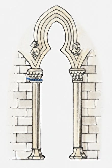 Illustration of a trefoil arch, Beverley, Beverley Minster, Yorkshire, England Illustration of a trefoil arch, Beverley, Beverley Minster, Yorkshire, England