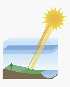Illustration of ultraviolet light and ultraviolet waves appearing through the ozone hole Illustration of ultraviolet light and ultraviolet waves appearing through the ozone hole