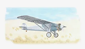 Illustraton of Spirit of St Louis monoplane flown by Charles Lindbergh Illustraton of Spirit of St Louis monoplane flown by Charles Lindbergh