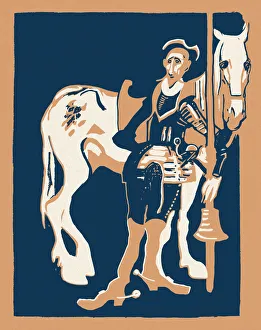 The Ingenious Gentleman Don Quixote of La Mancha drawing art nouveau 1898 The Ingenious Gentleman Don Quixote of La Mancha drawing art nouveau 1898
