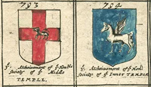 Inns of Court 17th century copperplate armorials Inns of Court 17th century copperplate armorials