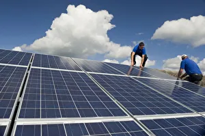 Installation of solar panels near Freiburg im Breisgau, Baden-Wuerttemberg, Germany, Europe Installation of solar panels near Freiburg im Breisgau, Baden-Wuerttemberg, Germany, Europe