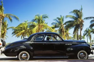 Vintage Car Print, Miami, Florida