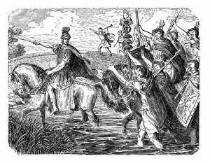 Julius Caesar leading his army across the Rubicon Julius Caesar leading his army across the Rubicon