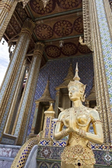 Kinnari statue, Wat Phra Kaeo or Wat Phra Kaew, Grand Palace, Royal Palace, Bangkok Kinnari statue, Wat Phra Kaeo or Wat Phra Kaew, Grand Palace, Royal Palace, Bangkok