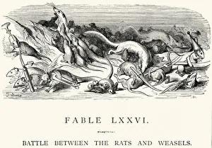 La Fontaine's Fables - Battle bewtween the Rats and Weasels La Fontaine's Fables - Battle bewtween the Rats and Weasels