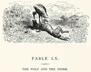 La Fontaine's Fables - Wolf and the Stork La Fontaine's Fables - Wolf and the Stork