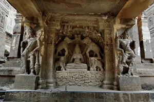 Lakshmi at the Entrance of Kailas Temple at Ellora Lakshmi at the Entrance of Kailas Temple at Ellora