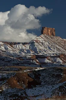 Landscape with mountains covered by snow in Castle Valley, Utah, USA Landscape with mountains covered by snow in Castle Valley, Utah, USA
