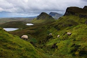 Landscape of Quiraings trekking route, Isle of Skye Landscape of Quiraings trekking route, Isle of Skye