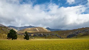 Landscape scene of Castle hill, South Island, New Zealand Landscape scene of Castle hill, South Island, New Zealand