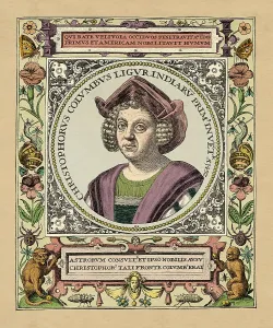 Legends And Icon Prints: 16th Century Christopher Columbus Engraving Print