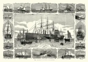 Isambard Kingdom Brunel Designs Prints: SS Great Eastern (Leviathan), iron sailing steamship