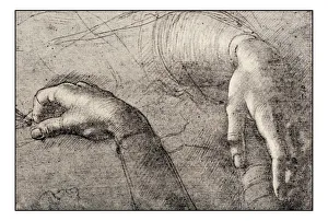 Leonardos sketches and drawings: Hands of Mona Lisa Leonardos sketches and drawings: Hands of Mona Lisa