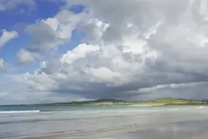 Donegal Coastline Photography Prints: Light patterns on flat sandy beach with clouds