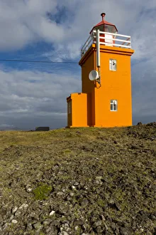 Lighthouse near Grindavik, Reykjanesskagi, Southern Peninsula or Reykjanes, south coast Lighthouse near Grindavik, Reykjanesskagi, Southern Peninsula or Reykjanes, south coast