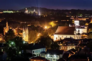 Lithuania, Vilnius, Illuminated cityscape Lithuania, Vilnius, Illuminated cityscape