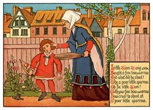 Little Tom Twig Bought a Fine Bow and Arrow - Victorian nursery rhyme illustration Little Tom Twig Bought a Fine Bow and Arrow - Victorian nursery rhyme illustration