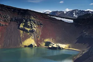 Ljotipollur volcanic crater, Landmannalaugar, Fjallabak Nature Reserve, Highlands Ljotipollur volcanic crater, Landmannalaugar, Fjallabak Nature Reserve, Highlands