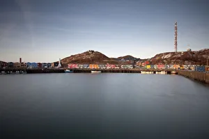 Lobster shacks, Heligoland, Schleswig-Holstein, Germany, Europe Lobster shacks, Heligoland, Schleswig-Holstein, Germany, Europe