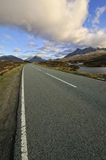Lonesome road neat to Loch nan Eilean near Sligachan with view of Bruach na Frthe Lonesome road neat to Loch nan Eilean near Sligachan with view of Bruach na Frthe