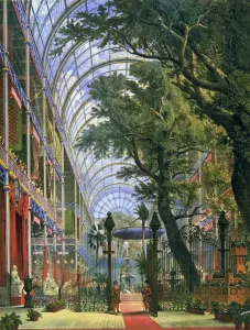 Print of Queen Victoria at the Great Exhibition in Crystal Palace