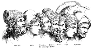 Prints of Illustration of a Heroes Of The Trojan War Greece Prints: Heroes of the Trojan War Print - Epic Illustration