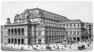 Prints of Antique illustration of Opera theater in Vienna Opera Prints: Antique Opera Theater Print of Vienna