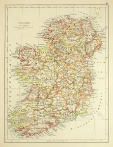 Prints of Map of Ireland Northern Ireland Prints: 1897 Map of Ireland Print - Palmer Illustrated Collection