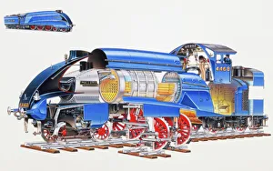 Mallard Steam Engine, expanded cross-section Mallard Steam Engine, expanded cross-section