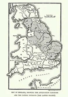 Map of Anglo-Saxon Kingdoms and the Danelaw, 9th Century Map of Anglo-Saxon Kingdoms and the Danelaw, 9th Century