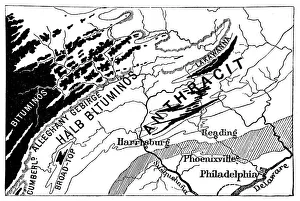 Map of the anthracite and hollow areas of Pennsylvania Map of the anthracite and hollow areas of Pennsylvania
