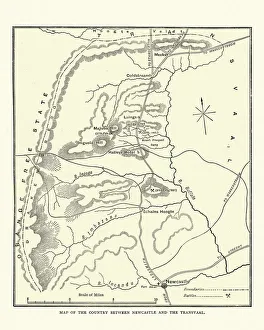 Map of the area between Newcastle and Transvaal South Africa Map of the area between Newcastle and Transvaal South Africa