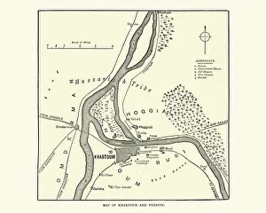 Map of Khartoum and vicinity at the time of siege of Khartoum 1884 Map of Khartoum and vicinity at the time of siege of Khartoum 1884