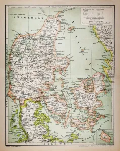 Prints of Illustration o f a Denmark map Denmark Prints: Denmark Map Print - Fine Art Storehouse Illustration