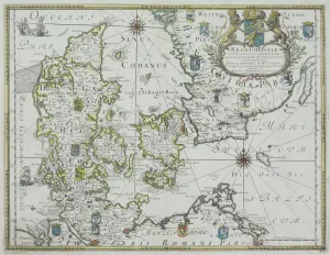 Antique Denmark Maps Prints: Map of Denmark