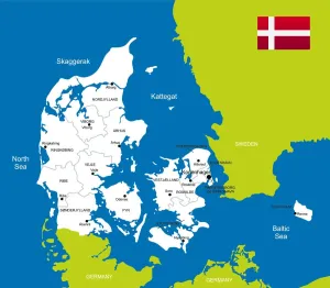 Fine Art Storehouse Print of Denmark Map