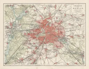 Rare Historical Maps For Sale Prints: Map of Berlin 1900