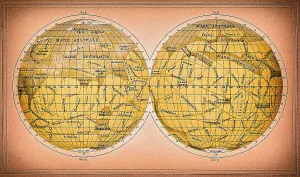 Space Exploration Illustrations Prints: Map of Mars