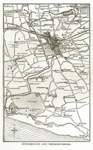 Scotland Prints: Victorian Map of Dunfermline, Scotland Print (Circa 1840)