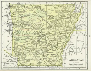 Arkansas Map Prints: Map Of Arkansas
