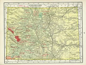 Historical US Maps Online Prints: Map Of Colorado