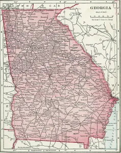 Vintage US Maps Prints: Map Of Georgia