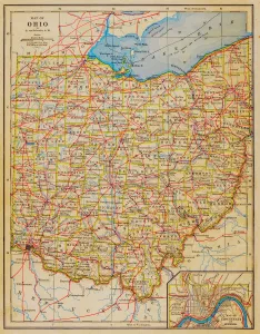1883 Ohio State Map Print (Map Illustrations)