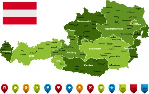 Austria Map Prints: Austria Map